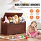 Kids Toy Storage Organizer and Bench Wooden Chest with Safety Hinge